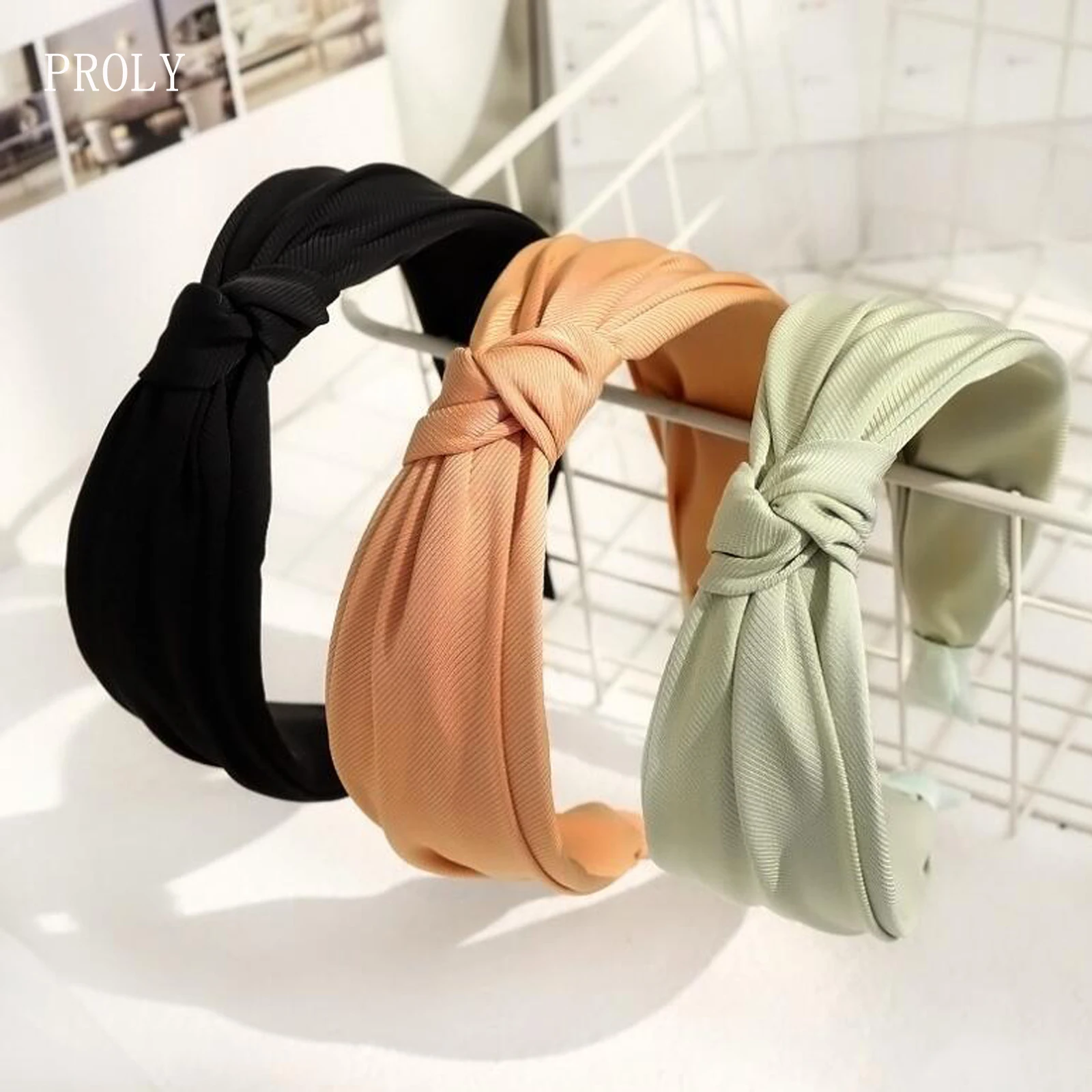

PROLY New Fashion Women Headband Fresh Color Center Knot Hairband Casual Spring Headwear Girls Hair Accessories Wholesale