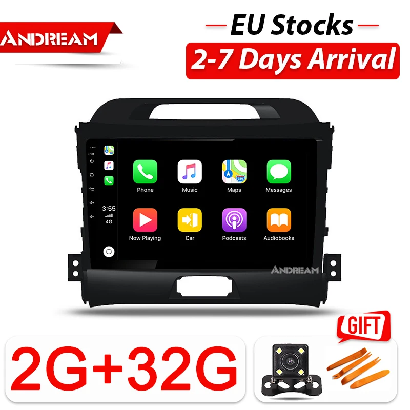 Автомобильный мультимедийный плеер 2 din для KIA Sportage R 2010 2016 Android 8 1 ядер 9 дюймов GPS