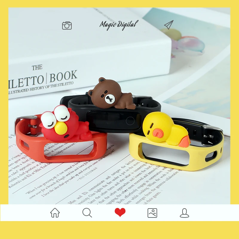 Для часов huawei мультяшный ремешок для Band 5 силиконовые наручные часы Honor 3e 4e 4 умный