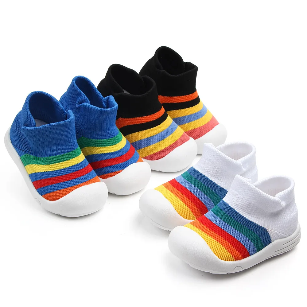 

Tennis Shoes Sneakers Girls Rainbow Shoes Mesh Kids Footwear Toddler Stripes Chaussure Zapato Casual Shoes