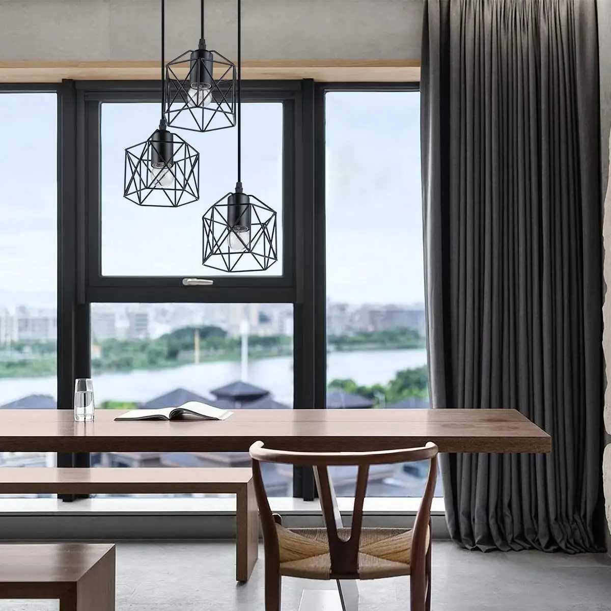 Подвесные светильники в деревенском стиле освещение индастриал для кухни