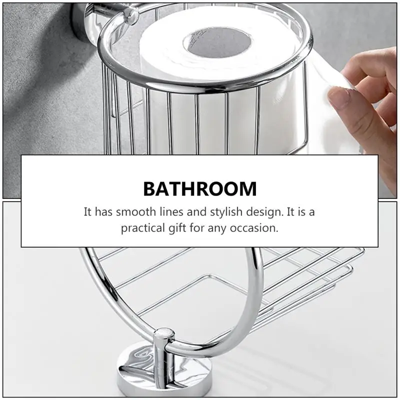 

1pc Roll Paper Box No Punching Tissue Box Wall-mounted Tissue Box for Hotel Home Toilet