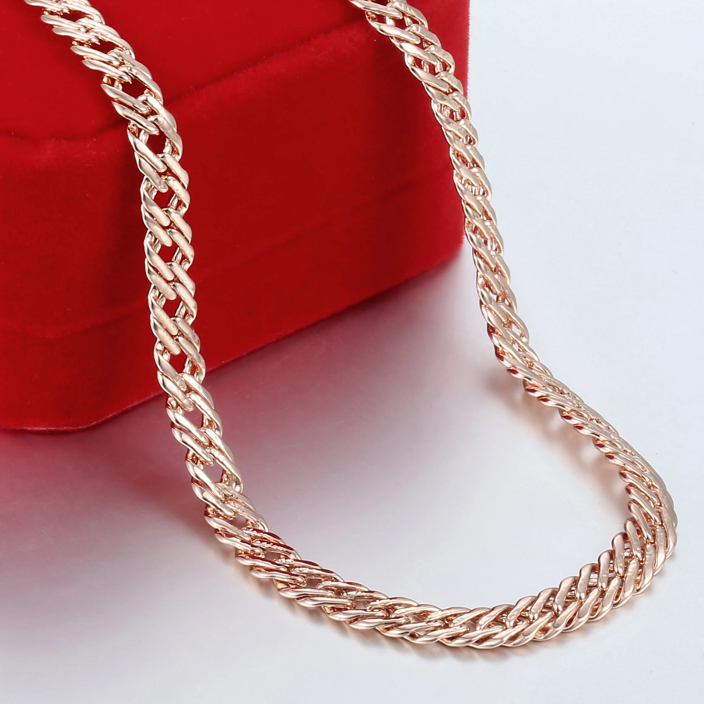 Цепочка Из кубинской панцирной цепи с покрытием из розового золота 6 5 мм|Цепочки|