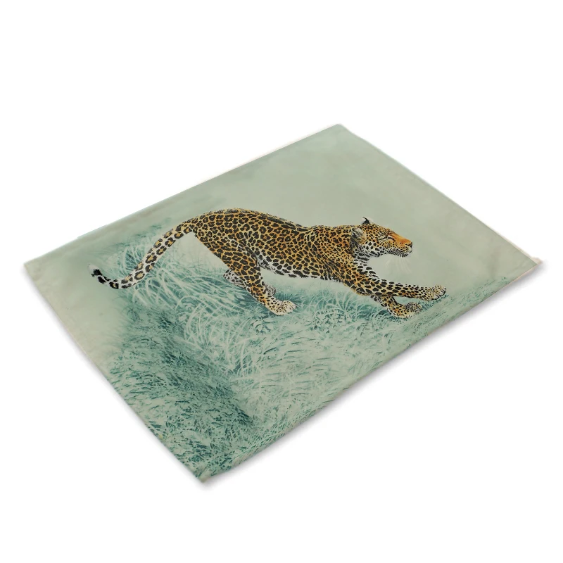 Коврик для стола в западном стиле с изображением джунглей и тигра|Коврики