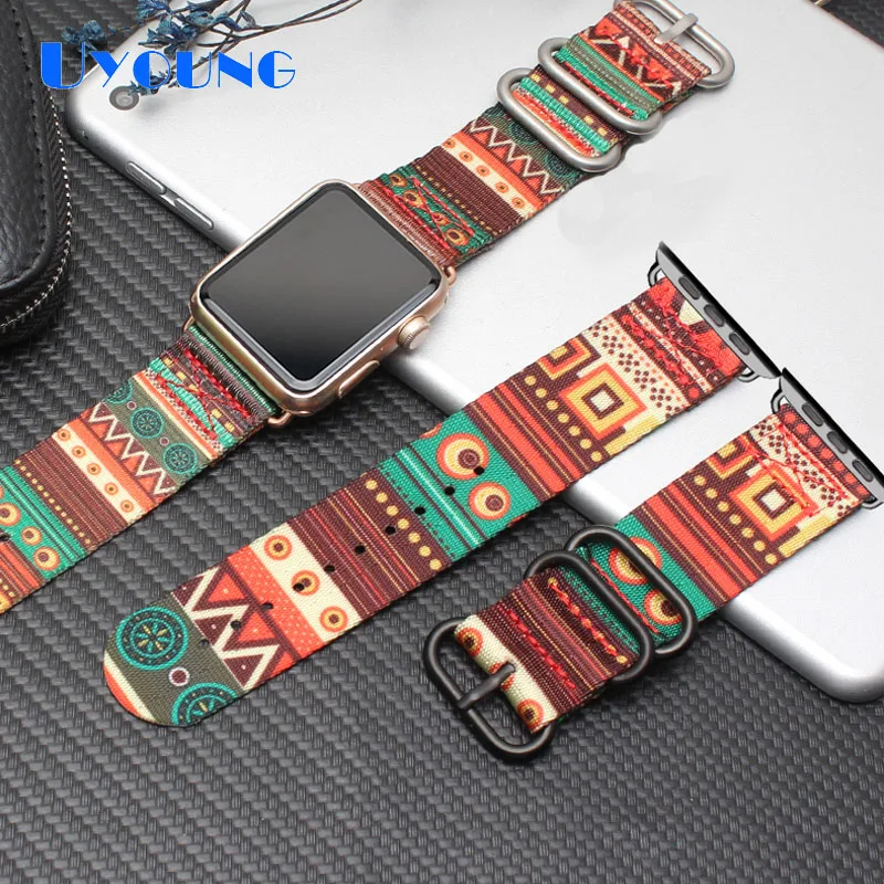 

Nylon camouflage canvas watch strap fit apple iwatch replace waterproof watch band 38mm 42mm sweat resistance watch bracelet
