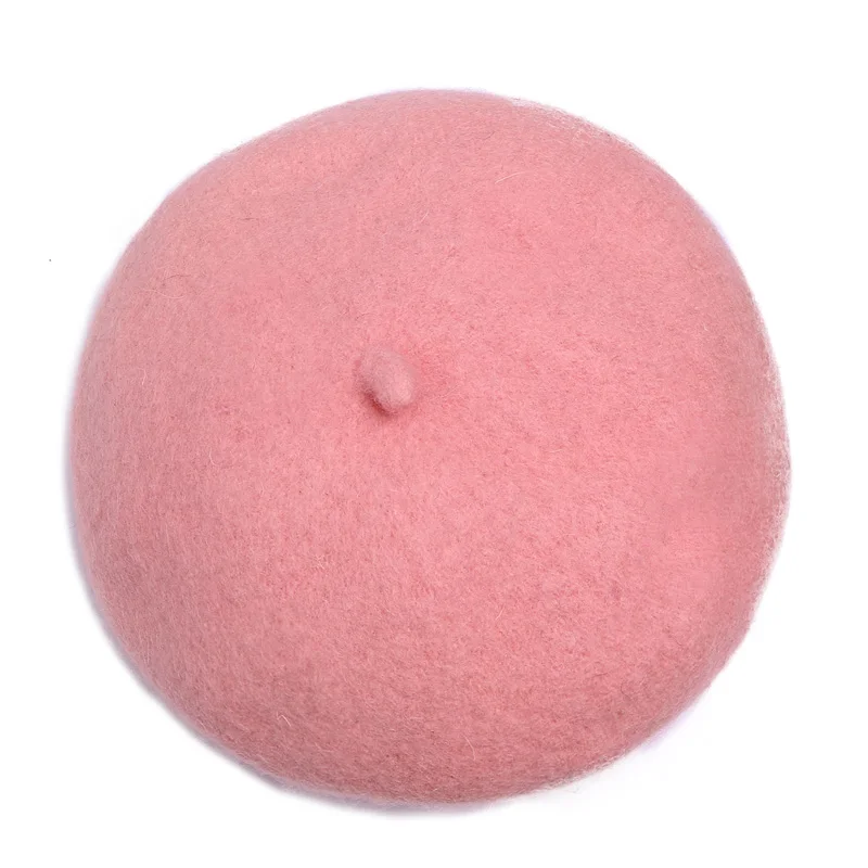 New Autumn Fashion Berets Solid Color Warm for Children Girls Winter Soft Thin Wool Beret French Artist Red Beanie Child Hat Cap |
