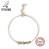 ssteel colorful zircon bracelets 925 sterling silver gift for women minimalist gold bracelet plata 925 para mujer fine jewelry