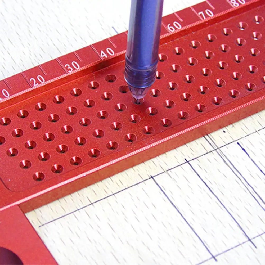 

Woodworking Hole Scribing Gauge T-type Ruler Excellent Aluminum Alloy Carpenter Mark Line Measuring Tool Durable Prolonged