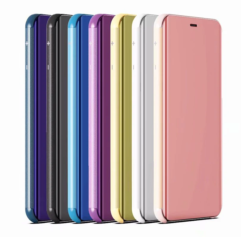 Умный чехол-книжка для Samsung Galaxy S8/S9 Plus M10 M20 A5 A7 J3 J7 J5 J4 J6 J8 A6 A8 J2 Prime зеркальный -