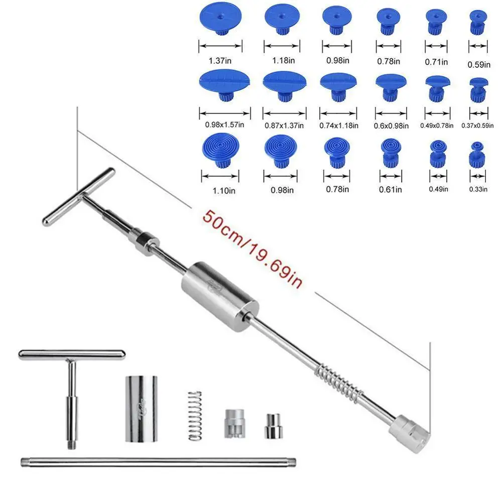 

Tools Auto Repair Tool Car Dent Repair Dent Puller 1 in Reverse 2 Hammer Cups Tabs Slide Hammer Kit Glue Suction D0Y2