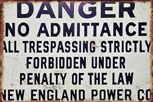 

No Admittance Metal Sign Home Cafe Bar Pub Retro Wall Decoration Man Cave 12X16 inch