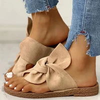 womens bow tie clip toe slippers slides summer flip flops casual ladies lock beach sandals female flat shoes