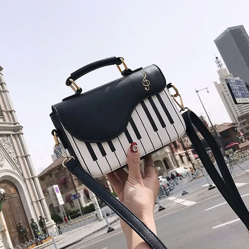 

Fashion Women Handbag Piano Pattern PU Leather Shoulder Bag Girls Small Crossbody Phone Pouch Tote