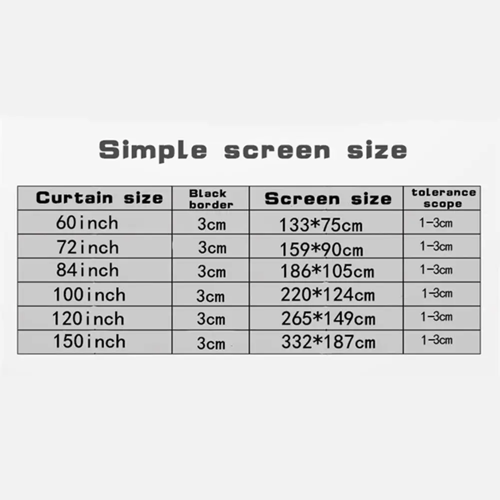 Портативный проектор 60 '' 150'' HD 16:9 белый дакрон диагональ видео