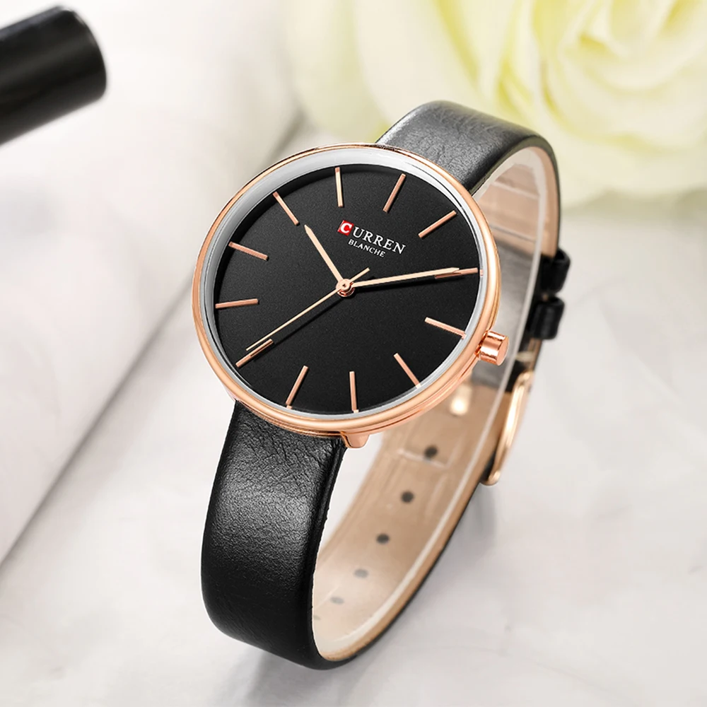 

CURREN Simple Leather Analog Quartz Women's Watch Montre Femme New Clock Dress Ladies Wrist Watches Female Fashion Casual Clock