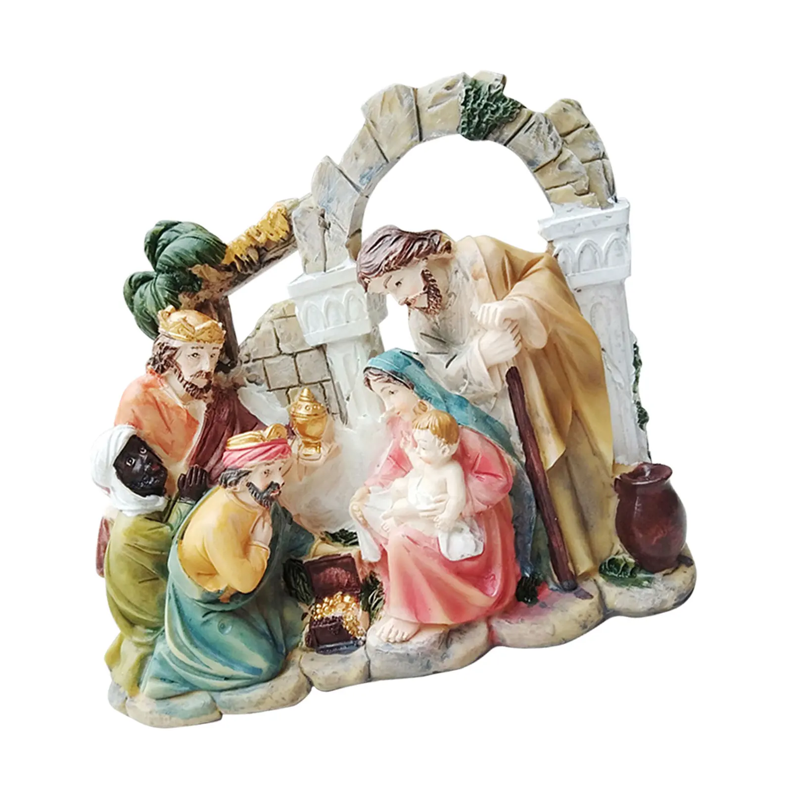 

Simulation Nativity Ornament Delightful Amazing Resin Jesus Model Christmas Home Office Decoration Children Adults Gifts
