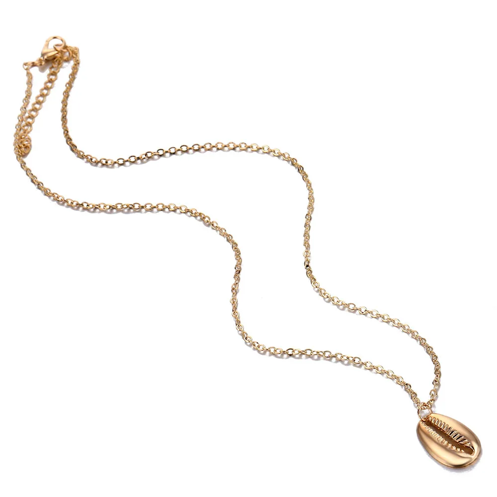 Воротник mujer moda oro plata цветной воротник раковины para forma colgante océano playa joyeria ожерелье |
