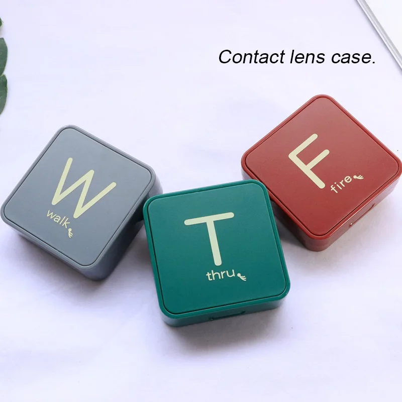 

1Pc Solid Color Contact Lens Case With Mirror Women Man Unisex Contact Lenses Box Eyes Contact Lens Container Lovely Travel Kit