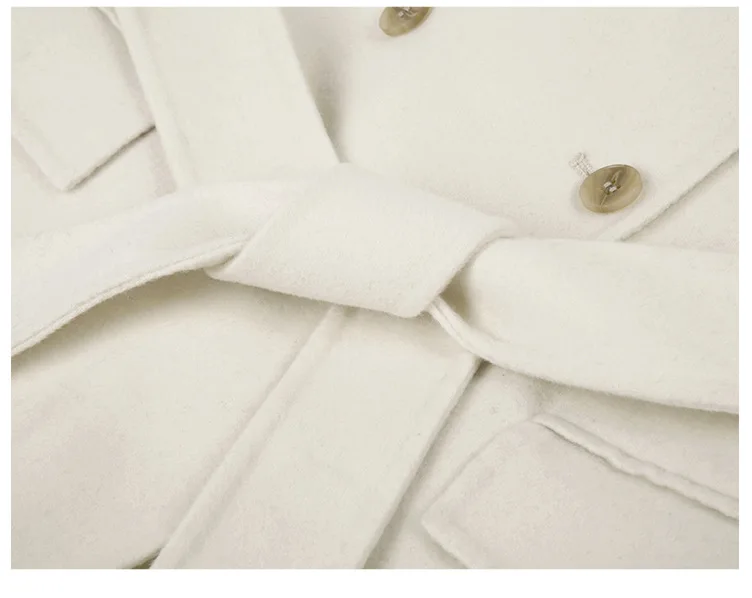 

Korean Wool 2021 Collarless New Winter Coat Adjustable Waist Women's Transition Jacket Coats for Women