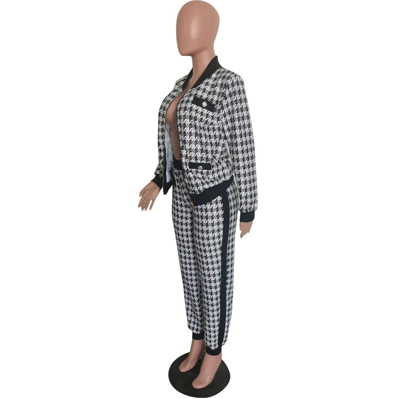 

Two Piece Set Women Office Pants Women Suit Casual Elegant Outfits Long Sleeve Plaid Blazer Set Bulk Items Wholesale Lots