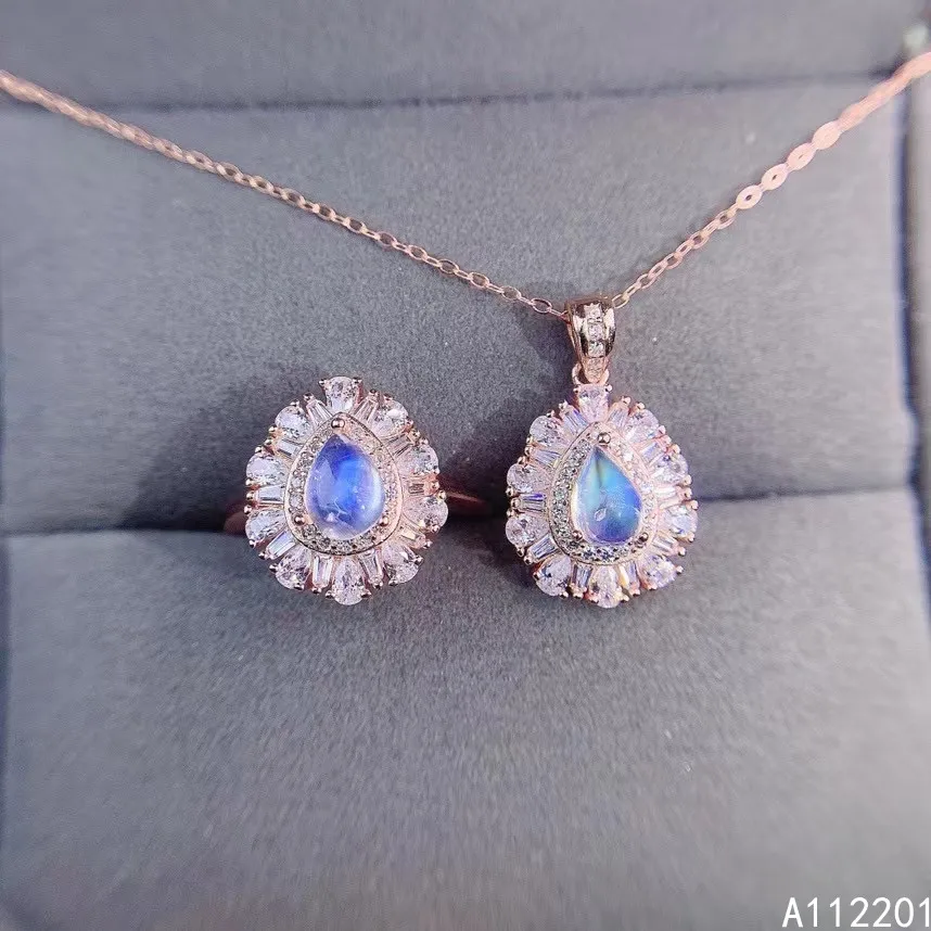 Ювелирные изделия из чистого серебра 925 пробы вставки с натуральным драгоценным