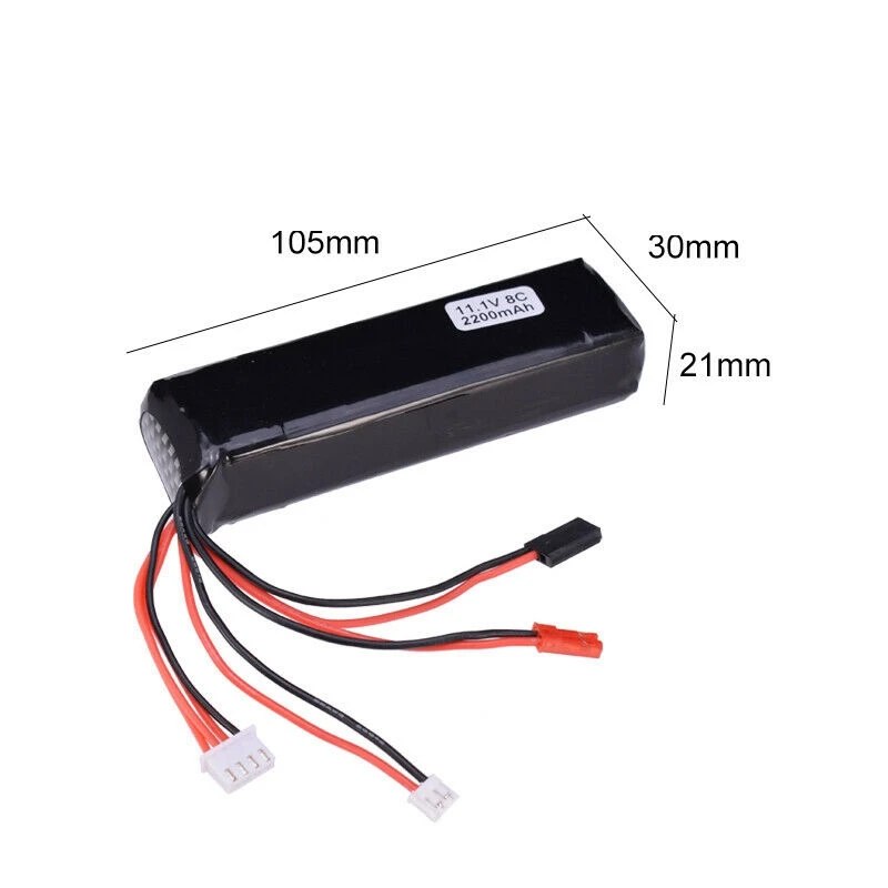 11 1 V 2200MAh 8C RC передатчик Lipo батарея для 7 10 12E DEVO F12E JST JR штекер Futaba передатчик|Детали