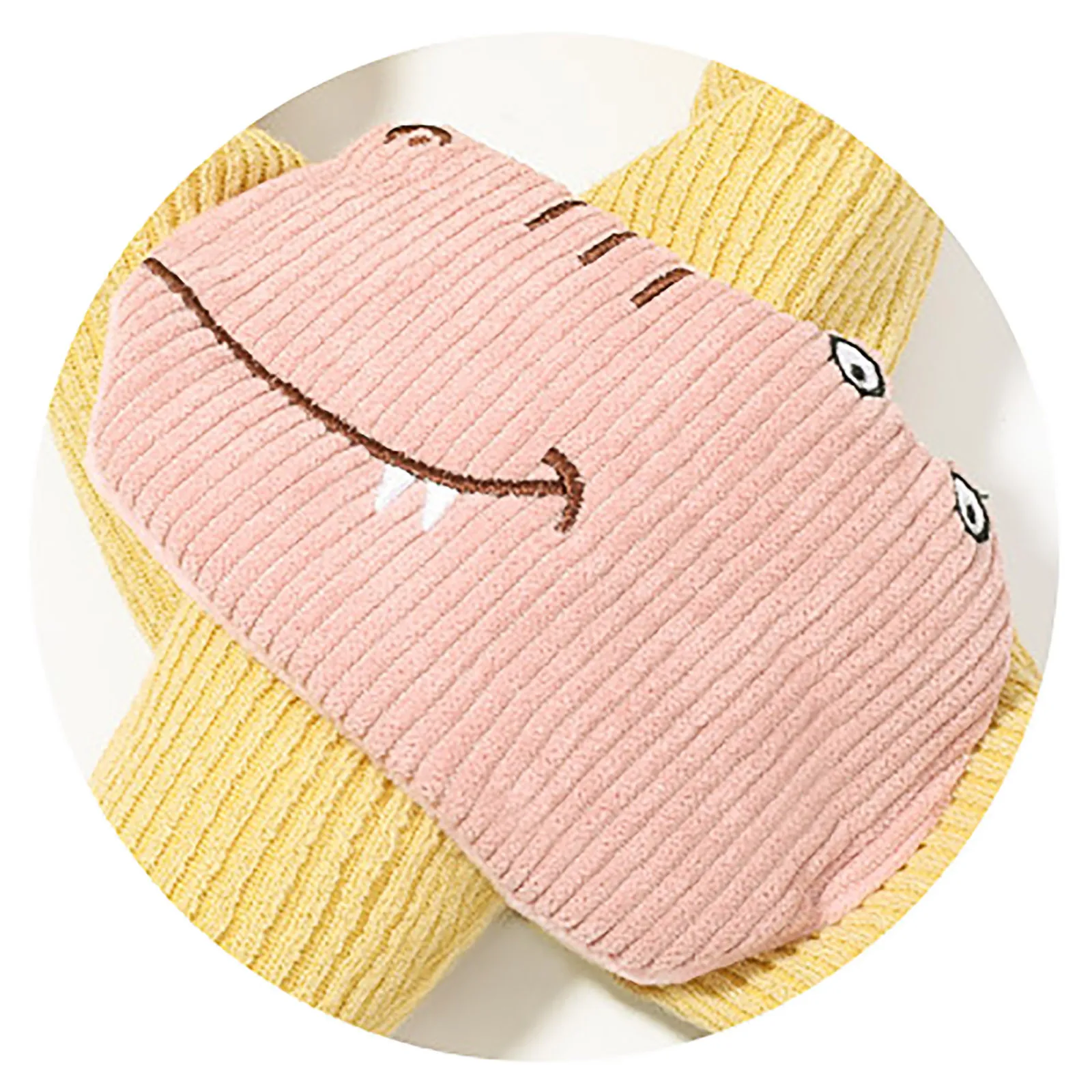 Cartoon Hairball Corduroy Wrap Scarf for Children Scarves Suede Rayon Padding Winter Boys Girls Xmas Gifts |