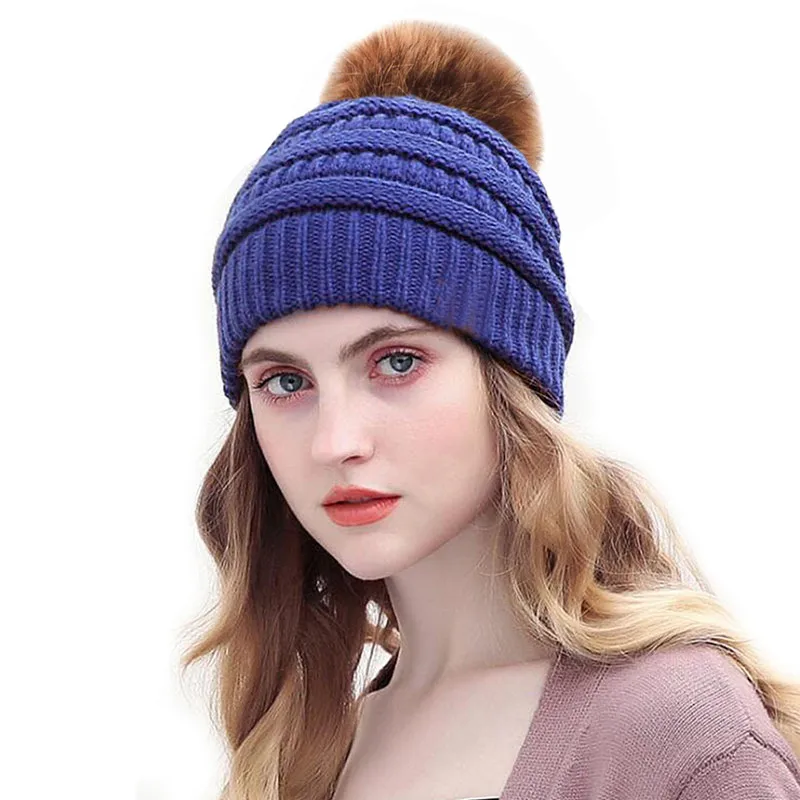 Xthree акриловая шапка с подкладкой вязаная бини искусственным мехом помпоном
