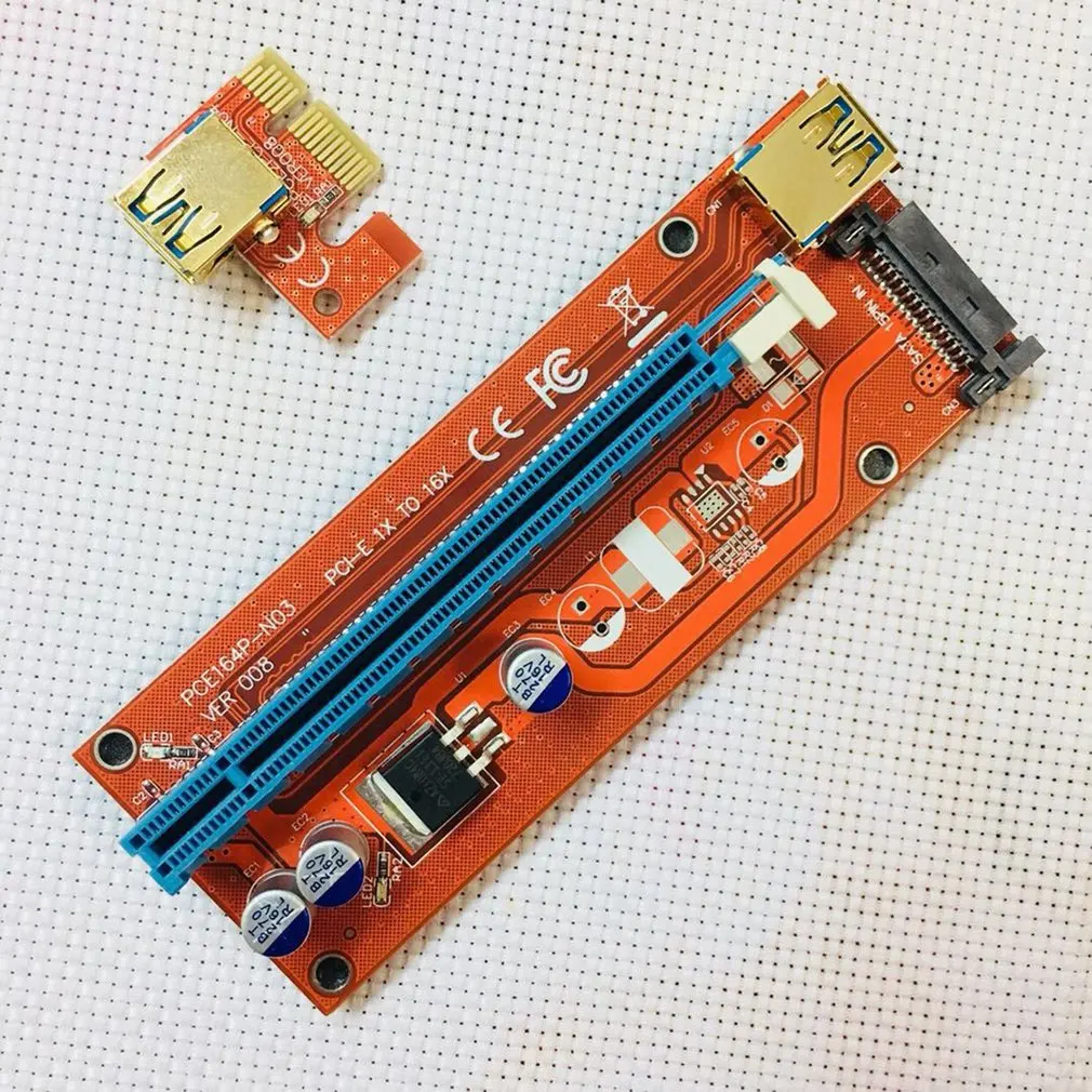 008 PCI E Express 1X до 16X Удлинительный кабель для добычи выделенной видеокарты