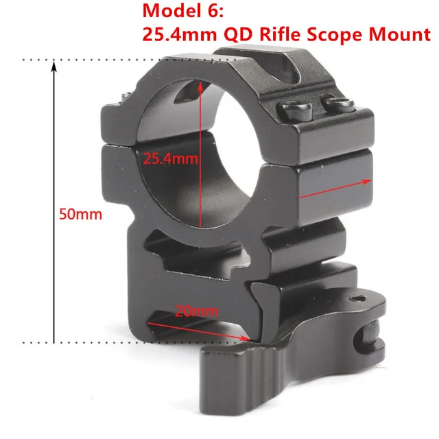 Rail20mmRing25.4mm " 25,4/30 мм высокое кольцо 20 мм Вивер Пикатинни QD быстросъемное крепление для прицела для охоты Caza - Цвет: Rail20mmRing25.4mm