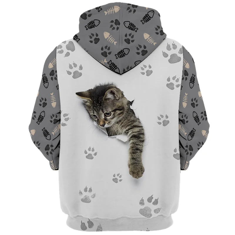 

2021 New Arrival Men Hoodies 3D Digital Full Printing Fashion Cat Hooded Pullovers Long Sleeve Hip Hop Sweatshirts