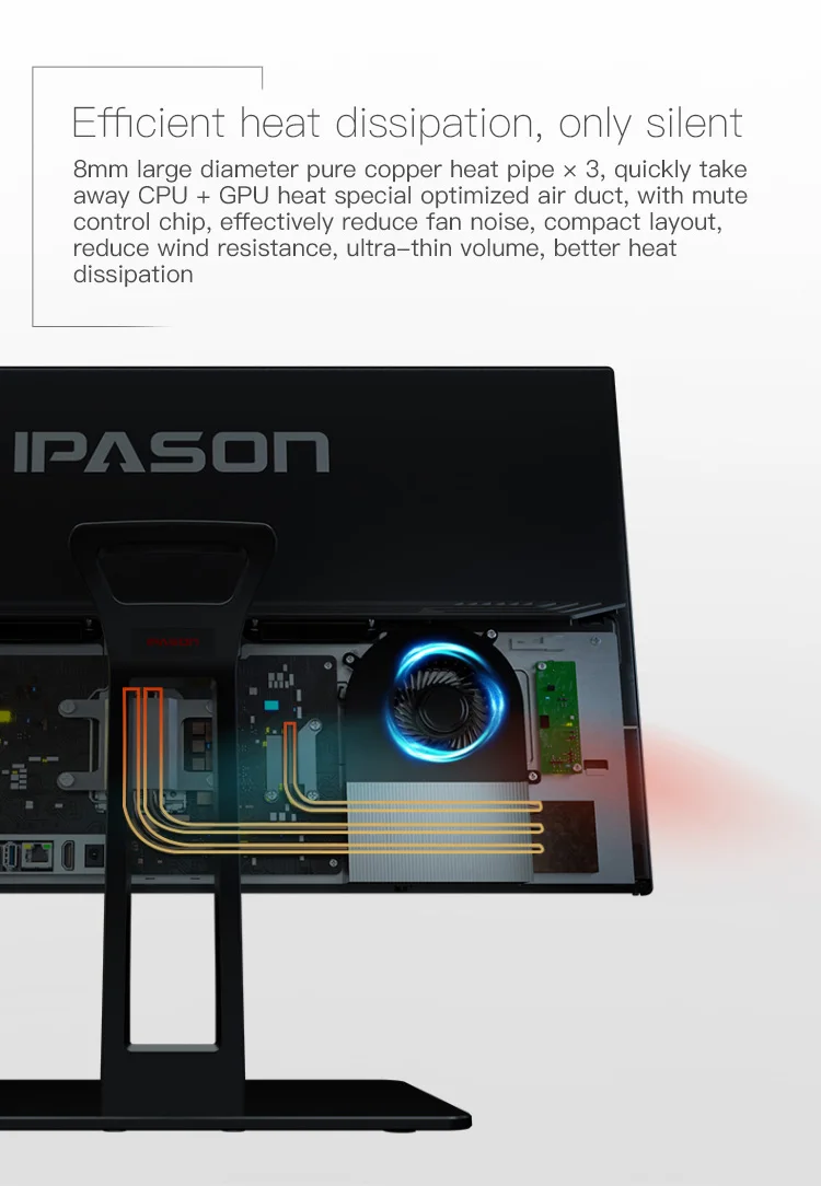 IPASON Mover X 23,8-дюймовый ультратонкий моноблочный компьютер 9th Gen Intel i3-9100F DDR4 8G ram 240G SSD GT1030-2G выделенная карта