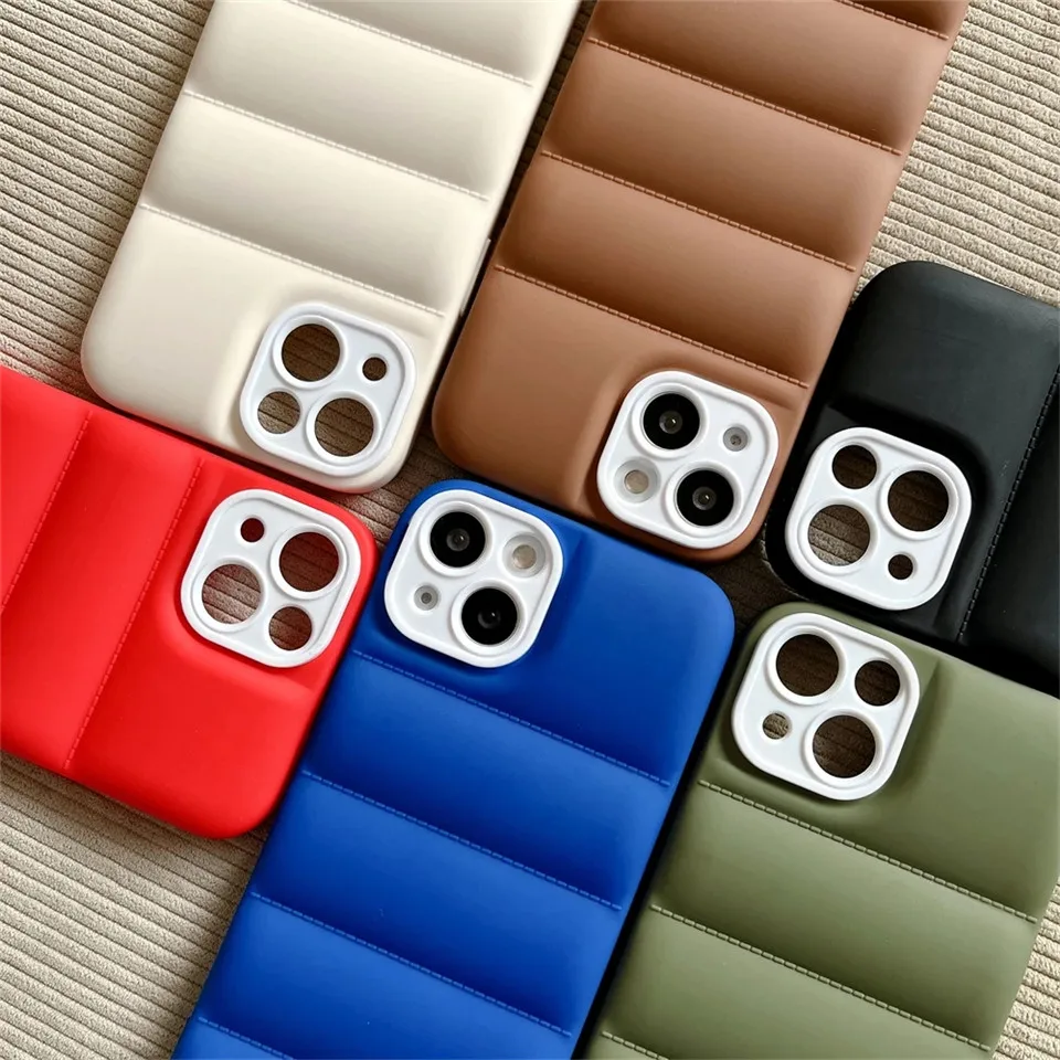 

Down Jacket Phone Case For iPhone 13 Pro Max 12 11 Pro Max XR X XS Fashion Brand Case The Puffer Cover For iPhone 13Pro 7 8 Plus