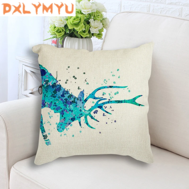 Домашняя декоративная подушка для дивана льняная квадратная наволочка с