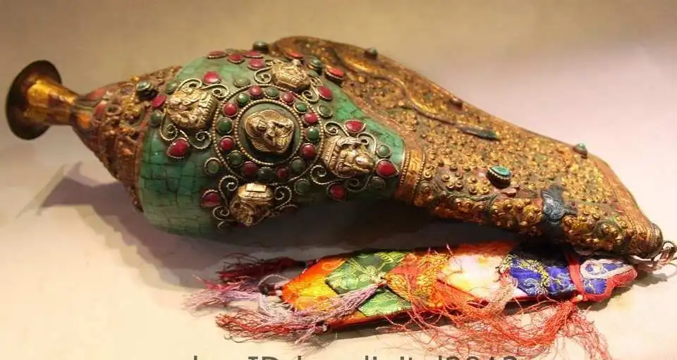 15 &quotТибетский буддизм труба раковина инкрустация драгоценный камень красный