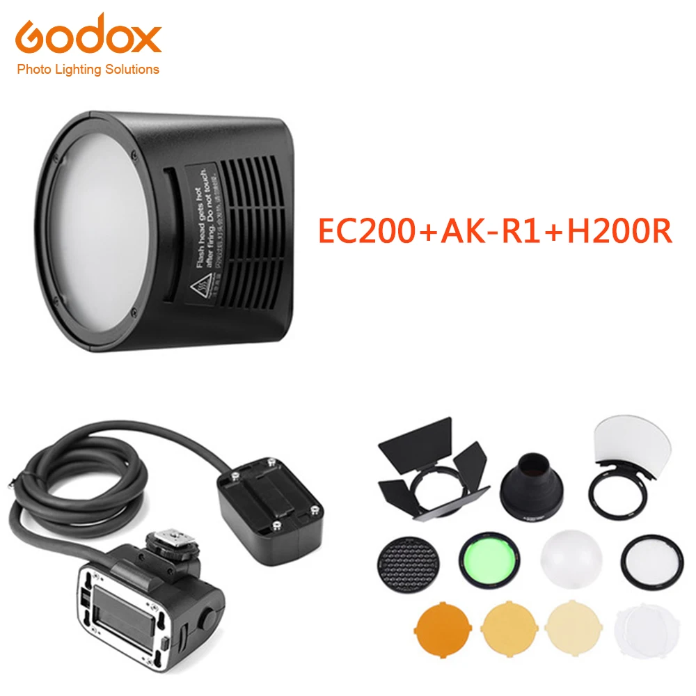 Godox AD200 аксессуар для вспышки WITSTRO H200R круглая головка для вспышки и EC-200 Удлиняющая головка AK-R1 отражатель цветовой температуры