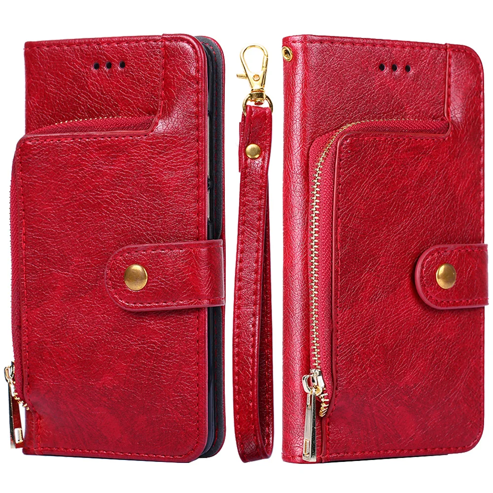 Flip Zipper Style Case For Huawei PU Leather +TPU Cover Luxury Wallet Stand Honor 8 8S 8Lite 8PRO 9lite 10lite 8A 8C 20 lite | Мобильные