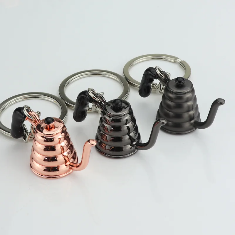 Creative Coffee Machine Keychain Handle Keyring Portable Key Chains Coffeeware Accessories Unisex Round Key Ring Hot Sale