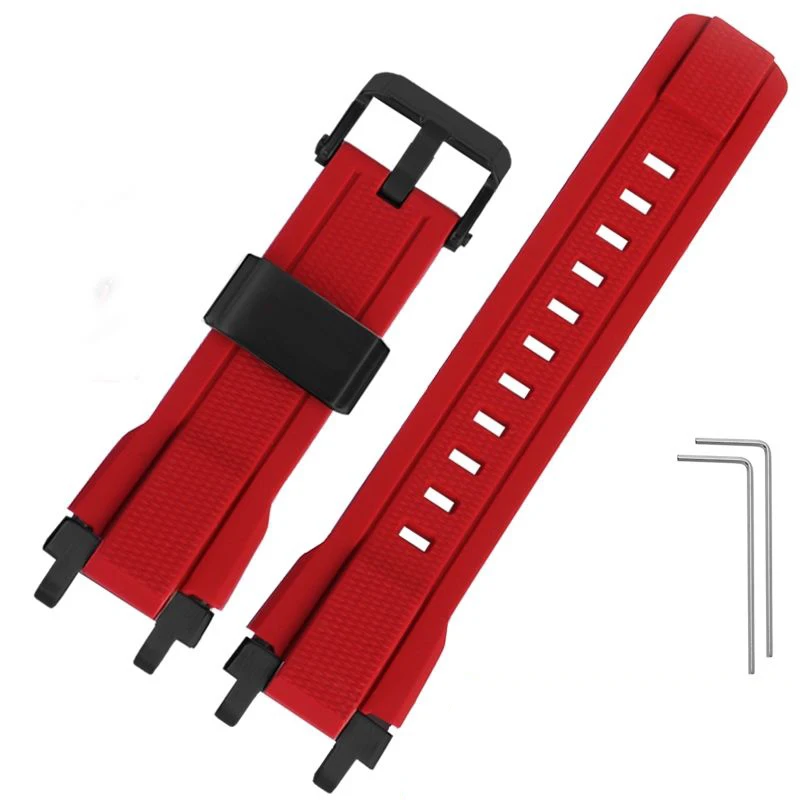 

Silicone Rubber Watch band for ca-sio gshock MTG-B1000 MTG-G1000 modified male watch strap Pin Buckle Bracelet black red strap