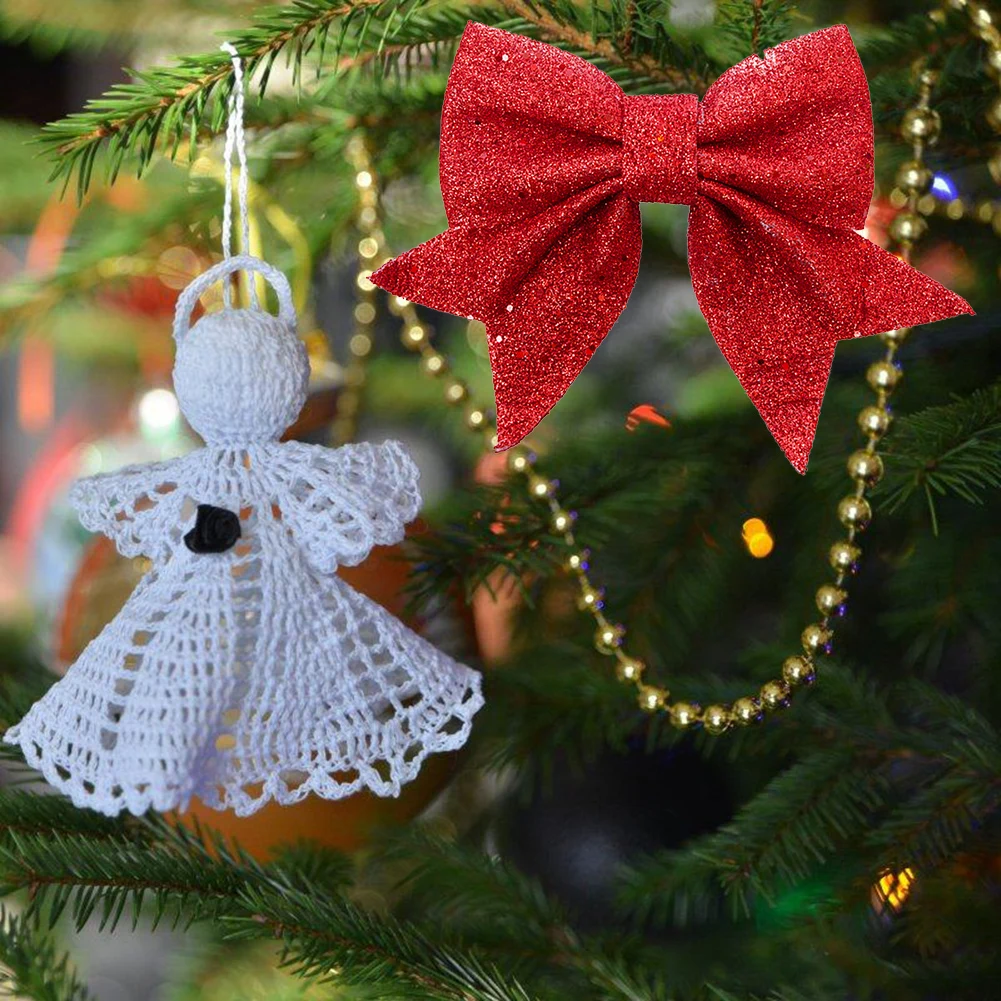 Рождественская елка украшения красный Рождественский бант новогодний фестиваль