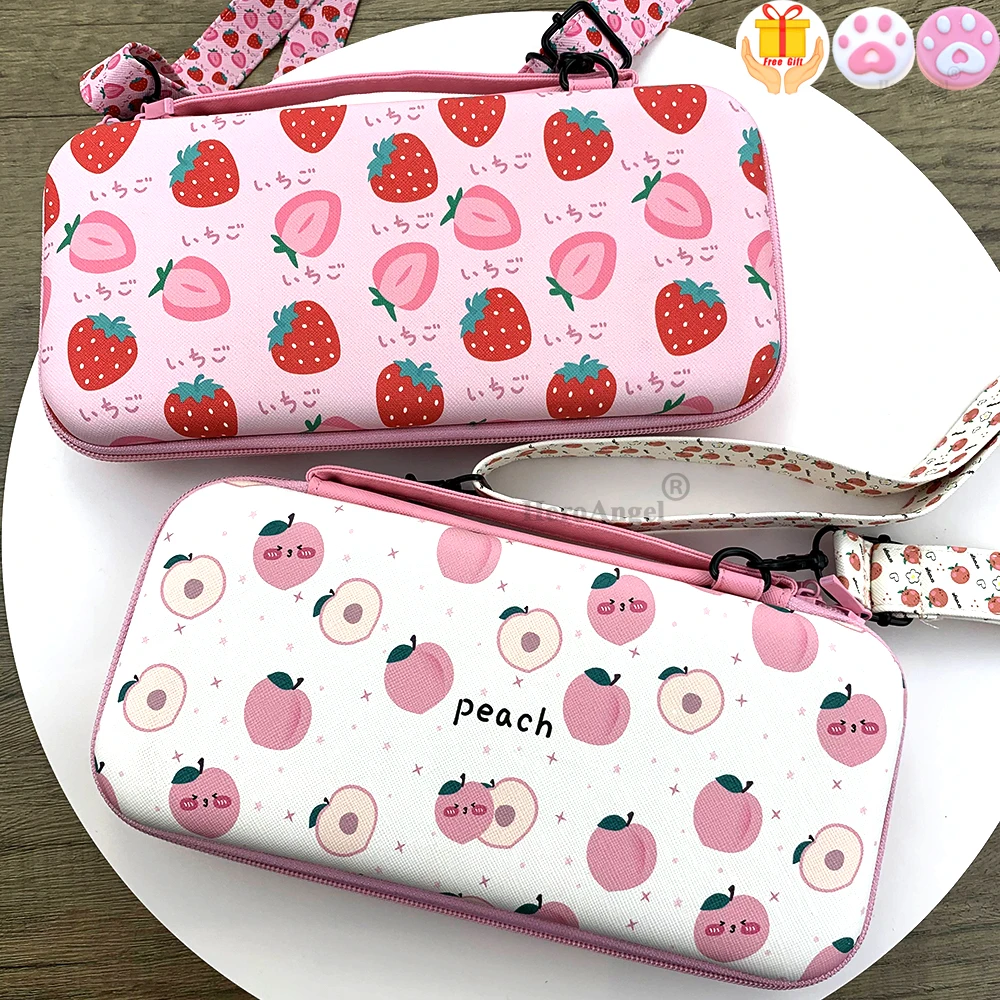 

12cm*26cm*5cm Fruits Portable Shoulder Strap Lanyard Travel Storage Bag For Nintendo Switch Game Console Box Shell Cover Case