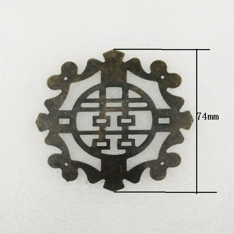 1 шт. Бронзовые филигранные круглые оберточные кабошоны древних железных украшений для скрапбукинга DIY диаметром 74 мм.