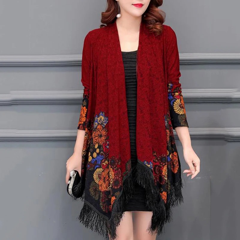 

New Autumn Winter Women Outwear Oversized Knitted Cashmere Poncho Capes Duplex Shawl Cardigans Sweater Coat