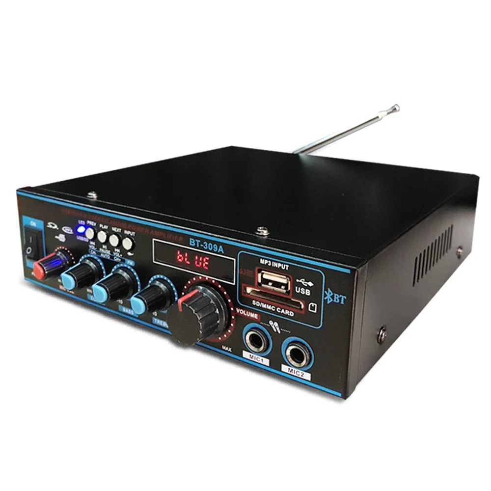 Стерео усилитель мощности 2 канала Hi Fi 800 Вт 12 В 220 Bluetooth FM радио домашний кинотеатр