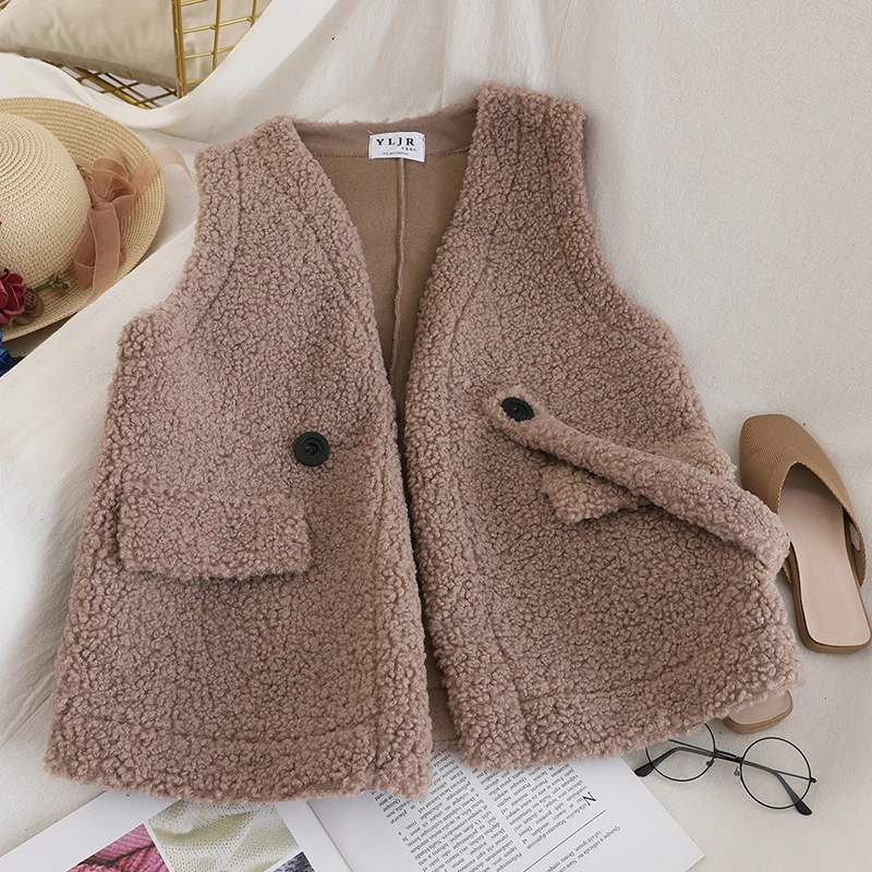 Одноцветный жилет из овечьего меха 2019 осенний и зимний новый свободный ретро с