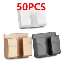 50PCS Wall Charger Holder Mobile Phone Hanging Stand Mount Bracket Multifunctional Hanger Shelf Home Storage Organization Tools