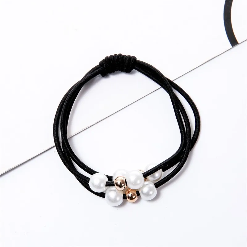 Black Модная повязка на голову, шифоновая летняя Цветочная резинка для волос, шифоновая тканевая повязка для волос "конский хвост", повязка на голову, Женские аксессуары - Цвет: Black