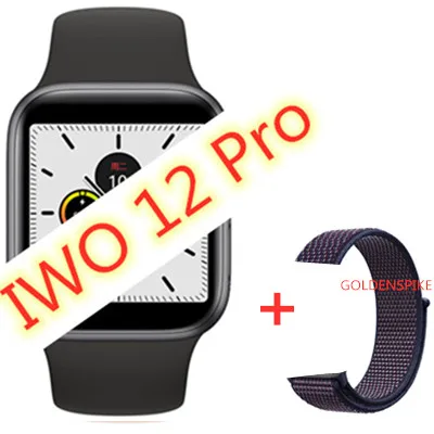 add Nylon strap IWO 12 часы серии 5 1:1 Bluetooth Смарт часы 40 мм 44 мм для apple iPhone 11 pro IOS Android телефон smartwatch человек PK IWO 11/10 - Цвет: add Nylon strap