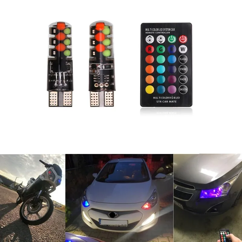1 комплект светодиодный светильник T10 RGB 12SMD новинка универсальный автомобильный