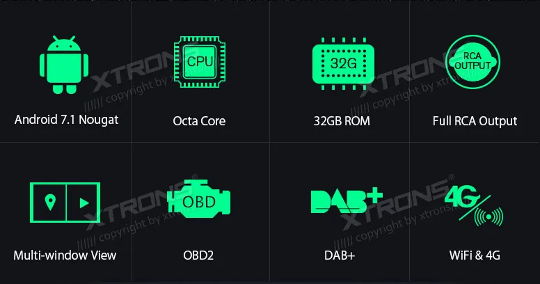 XTRONS 7-дюймовый автомобильный DVD-плеер T8 Octa Core Single 1 DIN Android 7 видео стерео радио с